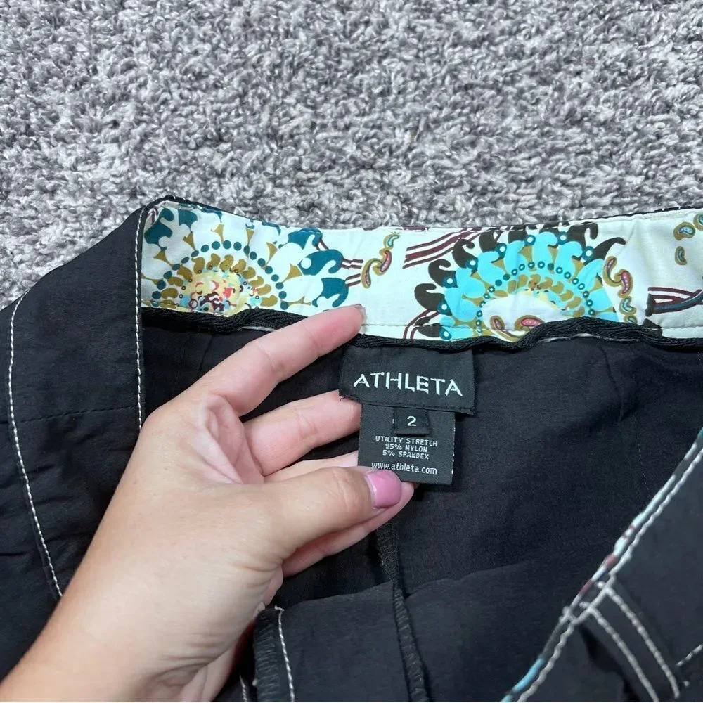Athleta Black Skirt Skort Womens Athletic Pockets Size 2
